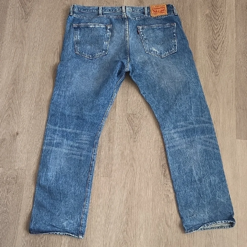 Levi's 501 Straight-Leg Distressed Jeans